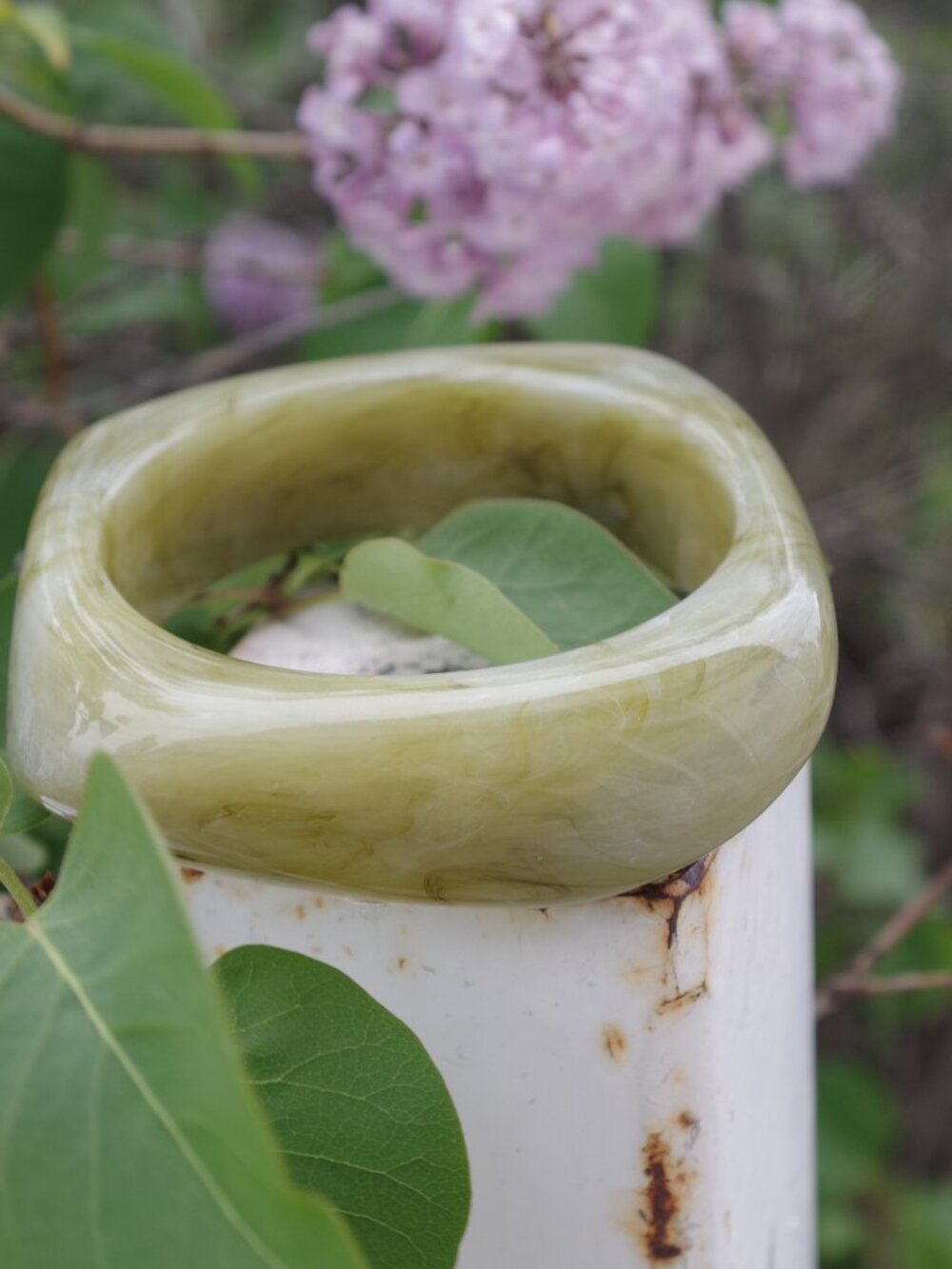 Big Chunky Lucite Marble Bangle